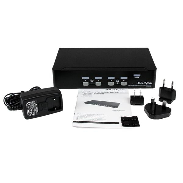 StarTech.com 1U hyllmonterad USB KVM-switch med 4 portar och OSD