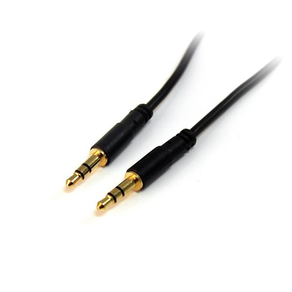 StarTech.com MU10MMS 3,5 mm:n Aux-kaapeli (3 m, ohut, M/M, audiokaapeli, kuulokekaapeli, 3,5 mm:n liitin)