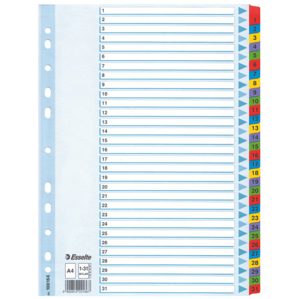 Esselte Register karton Mylar faner A4