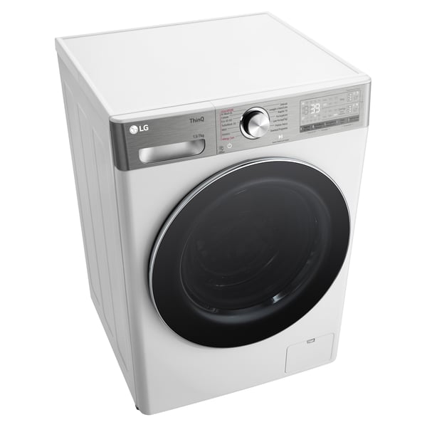LG D4R9513TPWC vaskemaskine - tørretumbler Fritstående Front-læsning Sølv, Hvid