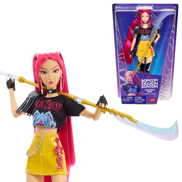 Mattel KPop Demon Hunters HUNTR/X Mira-modedocka i avtagbar stil med filminspirerade tillbehör