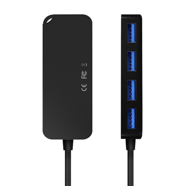 AISENS A106-0713 keskitin USB 3.2 Gen 1 (3.1 Gen 1) Type-A 5000 Mbit/s Musta
