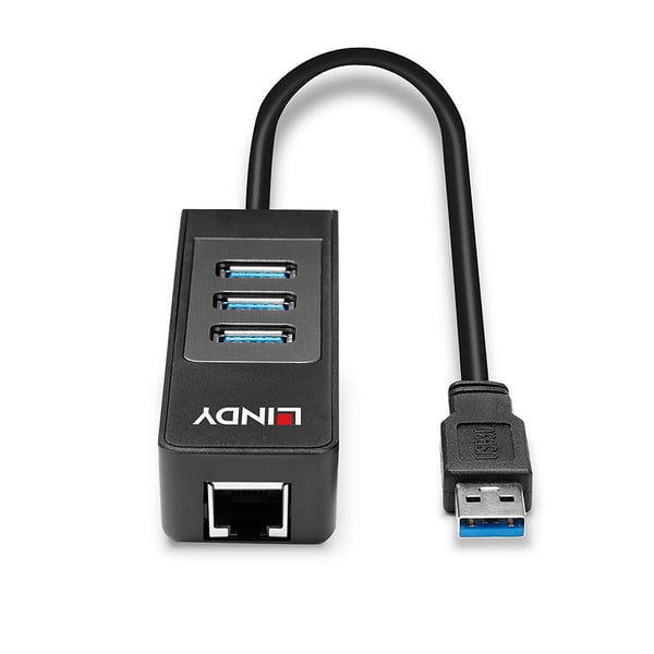Lindy 43176 keskitin USB 3.2 Gen 1 (3.1 Gen 1) Type-A 5000 Mbit/s Musta