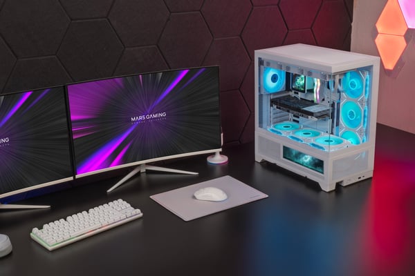Mars Gaming MCLCDXW datorväskor Midi Tower Vit