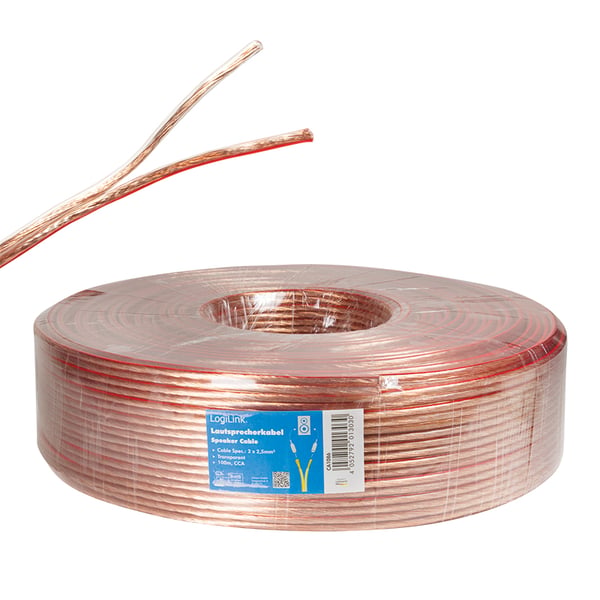 LogiLink CA1086 audiokaapeli 100 m Läpinäkyvä