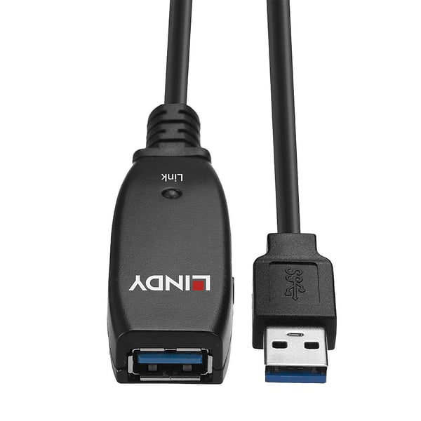 Lindy 43322 USB-kablar USB 3.2 Gen 1 (3.1 Gen 1) 15 m USB A 5 Gbit/s Svart