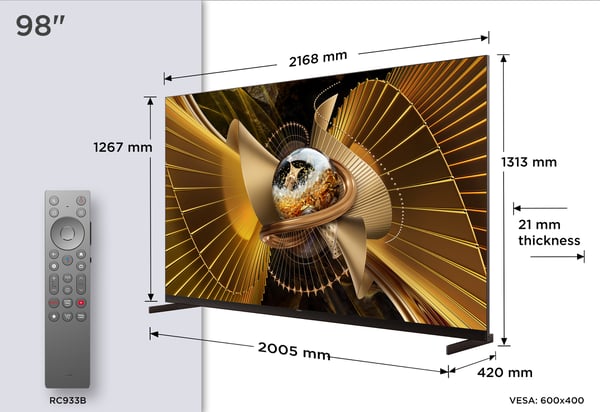 TCL X11L 98X11L tv 2,49 m (98") 4K Ultra HD Älytelevisio Wi-Fi Musta 10000 cd/m²