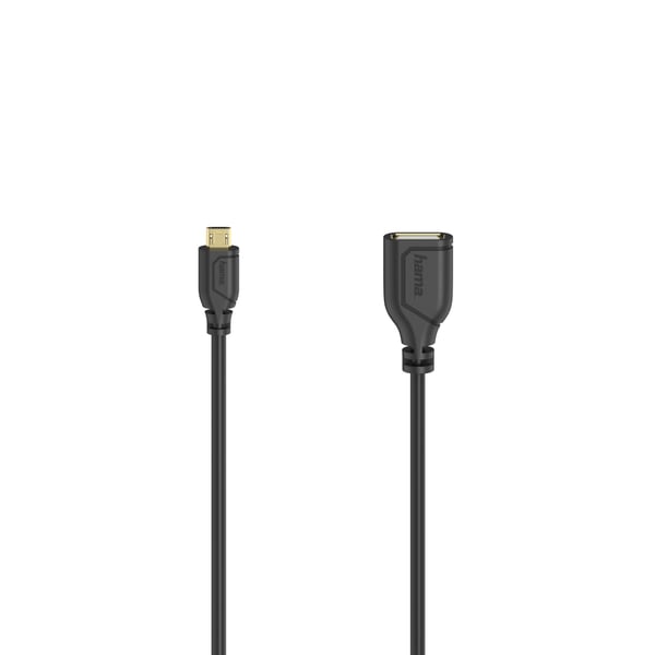 Hama Flexi-Slim USB-kablar USB 2.0 0,15 m Micro-USB A USB A 0,48 Gbit/s Svart