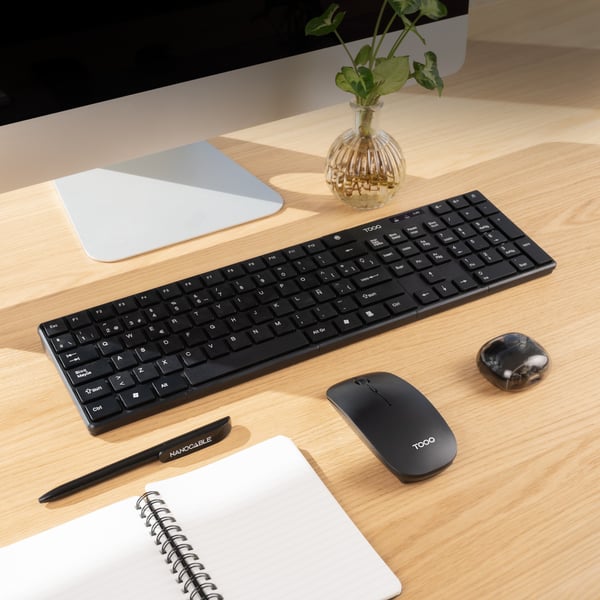 TooQ TQKMW-3102-B tastatur Mus inkluderet Universel RF trådløst Sort