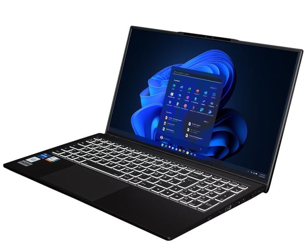 bluechip TRAVELline B15W58 Intel® Core™ i7 i7-1355U Bärbar dator 39,6 cm (15.6") Full HD 16 GB DDR5-SDRAM 1 TB SSD Wi-Fi 6E (802.11ax) Windows 11 Pro Svart