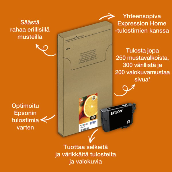 Epson Oranges 33 Appelsiinit Claria Premium, moniväripakkaus, 5 väriä, EasyMail