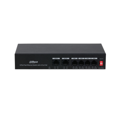 Dahua Technology PoE DH-PFS3006-4ET-36 netværksswitch Fast Ethernet (10/100) Strøm over Ethernet (PoE) Sort
