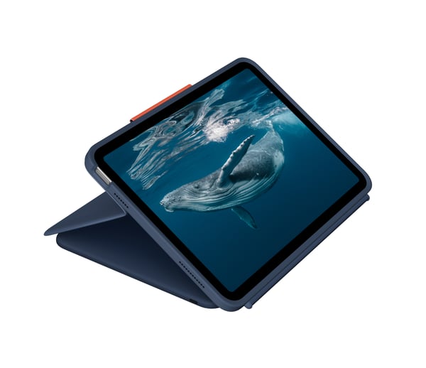 Logitech Rugged Combo 4c QWERTZ Tysk Smart Connector Blå