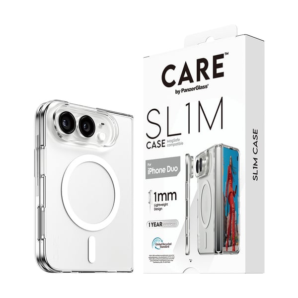 PanzerGlass CARE™ by ® SL1M Case Transparent m. Hvid MagSafe iPhone Duo
