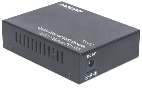 Intellinet 510493 verkon mediamuunnin 1000 Mbit/s Musta