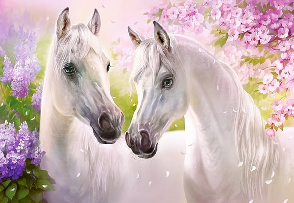 Castorland Romantic Horses Puslespil 1000 stk Dyr