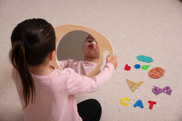 Tickit Hand Held Wooden Mirror