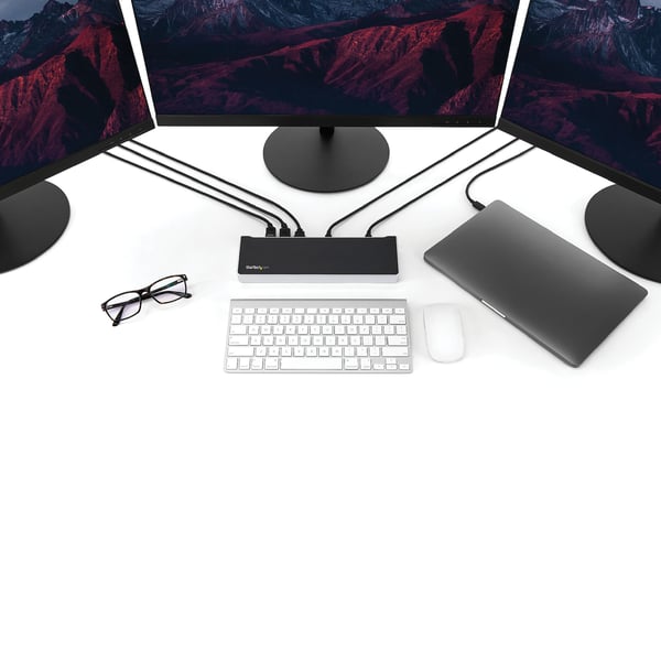StarTech.com 4K USB-C Dock - Trippel Skärm - Mac & Windows - 60W USB PD (DK30CH2DPPDU)