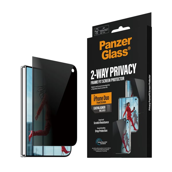 PanzerGlass ® Privacy Front Screen Protector iPhone Duo | FRAME FIT w. EasyAligner Kirkas näytönsuoja Apple 1 kpl