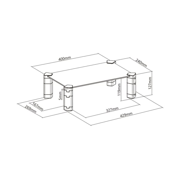 AISENS MR01C-109 skærmbeslag og -stativer 81,3 cm (32") Skrivebord Sort