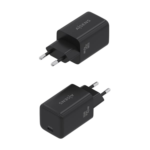 AISENS ASCH-70W1P089-BK mobiililaitteen laturi Matkapuhelin, Älypuhelin, Digitaalikamera, Universaali, Tabletti, MP3, MP4, Kannettava pelikonsoli Musta AC Pikalataus Sisätila