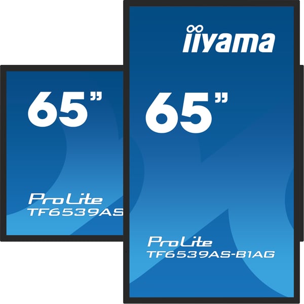 iiyama TF6539AS-B1AG skyltställ Kioskdesign 163,8 cm (64.5") LED 435 cd/m² 4K Ultra HD Svart Pekskärm Inbyggd processor Android 11 24/7