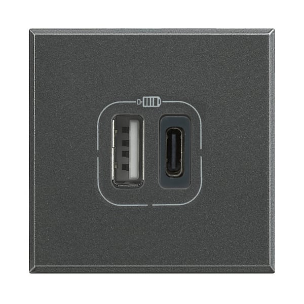 Legrand HS4287C2 stikkontakt 2x USB Anthracit Legrand HS4287C2 stikkontakt 2x USB Anthracit