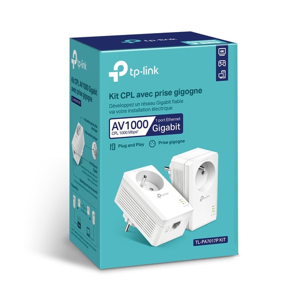 TP-Link TL-PA7017PKIT(FR) 1000 Mbit/s Nätverksansluten (Ethernet) Vit 2 styck