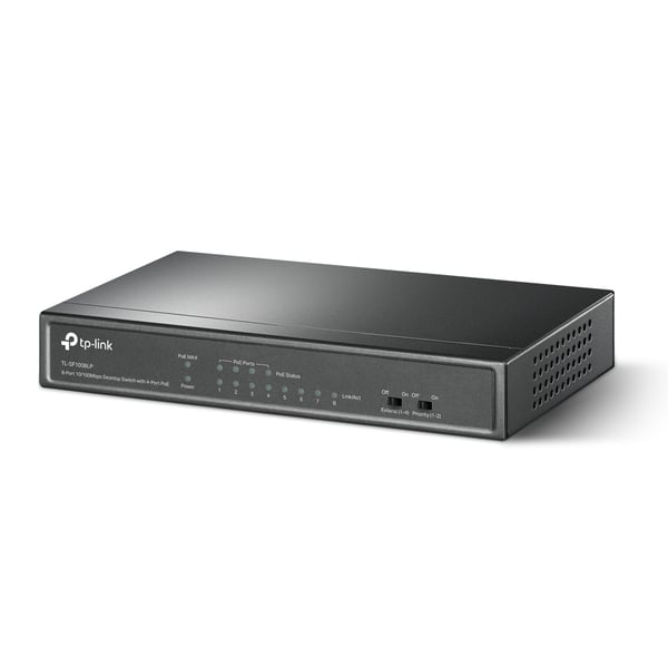 TP-Link TL-SF1008LP verkkokytkin Hallitsematon Fast Ethernet (10/100) Power over Ethernet -tuki Musta