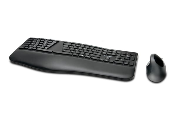 Kensington Pro Fit Ergo näppäimistö Sisältää hiiren Universaali RF Wireless + Bluetooth QWERTY Englanti (UK) Musta