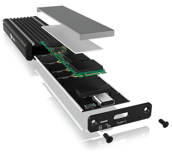 ICY BOX IB-1824ML-C31 SSD-kotelo Musta M.2