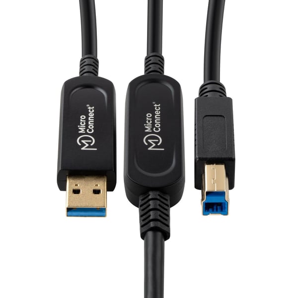 Microconnect MC-USB3.0AB15OP USB-kabel USB 3.2 Gen 2 (3.1 Gen 2) 15 m USB A USB B Sort