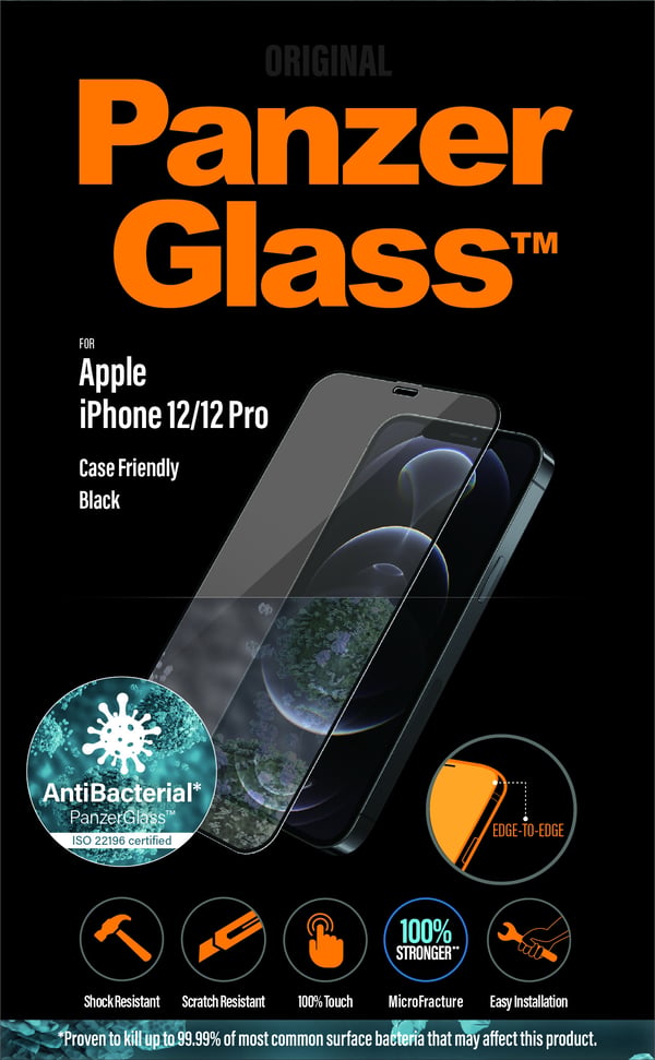 PanzerGlass ® Screen Protector iPhone 12 | 12 Pro | Edge-to-Edge Genomskinligt skärmskydd Apple 1 styck