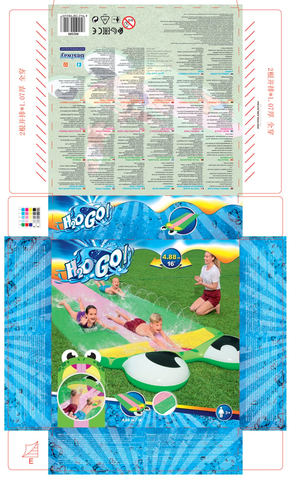 Bestway Trippel vattenrutschkana FROG H2O GO! Lång - 4.88m 52389