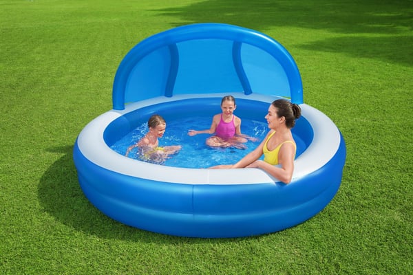 Bestway 54337 swimmingpool til over jorden Oppustelig pool Rund 850 L Blå, Hvid
