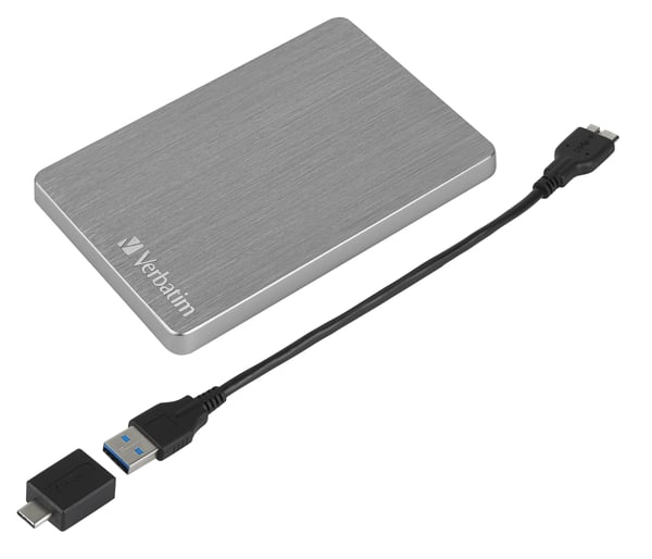Verbatim Store 'n' Go ALU Slim ulkoinen kovalevy 1 TB 2.5" USB Type-C 3.2 Gen 1 (3.1 Gen 1) Harmaa