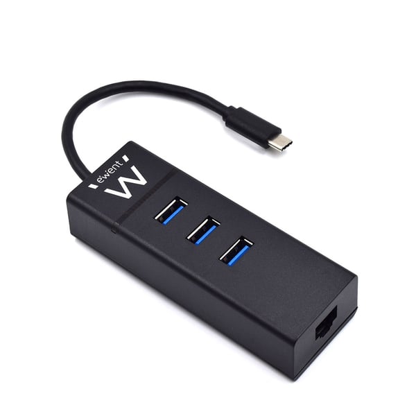 Ewent EW1141 kannettavien tietokoneiden telakka ja porttitoistin USB 3.2 Gen 1 (3.1 Gen 1) Type-C Musta