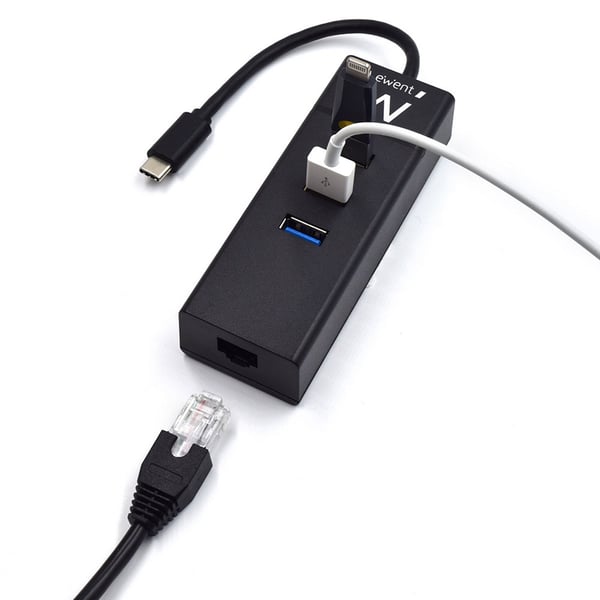 Ewent EW1141 kannettavien tietokoneiden telakka ja porttitoistin USB 3.2 Gen 1 (3.1 Gen 1) Type-C Musta