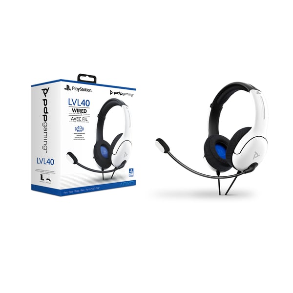 PDP LVL40 Headset Kabel Huvudband Spela Vit