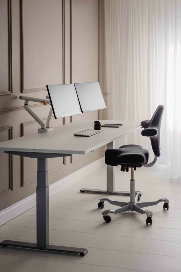 BakkerElkhuizen BE Flexible Dual 88,9 cm (35") Skrivebord Hvid