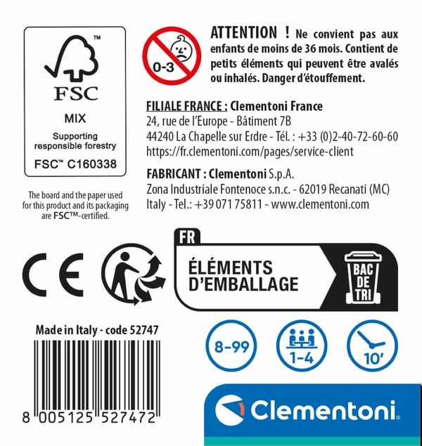 Clementoni 52747 sällskapsspel 15 min