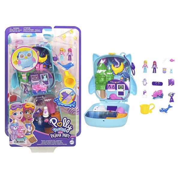 Polly Pocket PAJAMA PARTY SNOWY SLEEPOVER OWL COMPACT