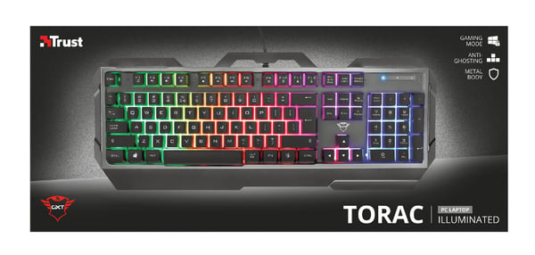 Trust GXT 856 Torac tangentbord Spela USB QWERTY Spansk Svart