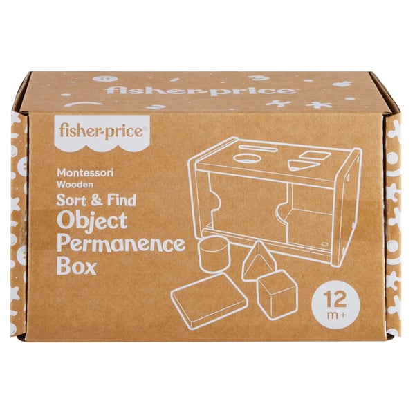 Fisher-Price Montessori Wooden Sort & Find Object Permanence Box