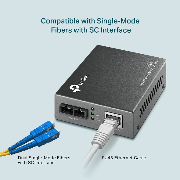 TP-Link MC210CS verkon mediamuunnin 1000 Mbit/s 1310 nm Yksittäistila Musta