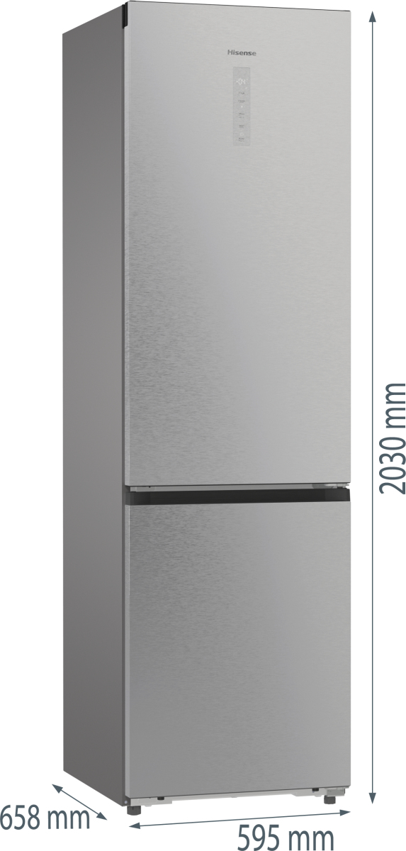 Hisense RB5P410SACA Fristående 413 l Grå, Rostfritt stål, Mörkgrå