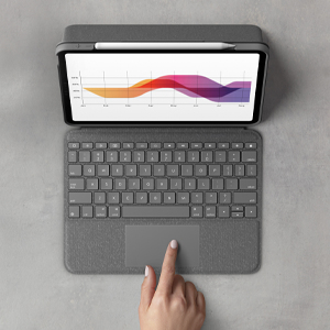 Logitech Folio Touch QWERTZ Tysk Smart Connector Grå