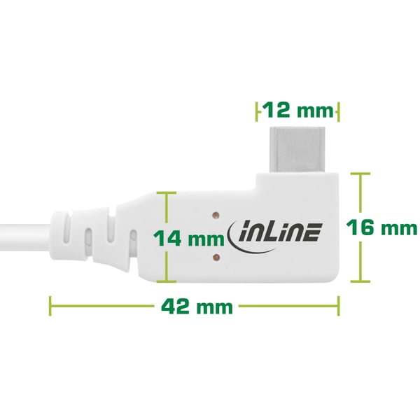 InLine 35911W USB-kabel USB4 Gen 3x2 1 m USB C 40 Gbit/sek. 240 W Hvid