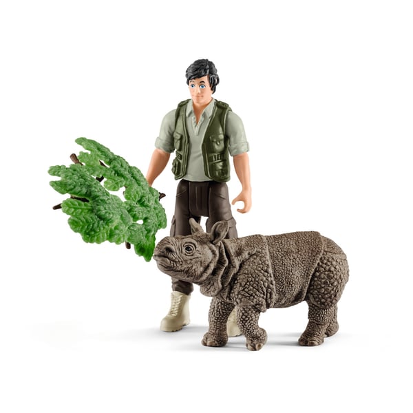 schleich I det vilda Ranger and Indian rhinoceros starter set