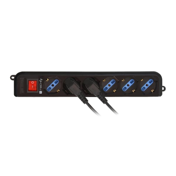 Techly IUPS-PCP-6V stikdåse 1,5 m 6 AC stikkontakt(er) Sort